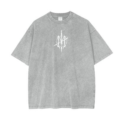 Oversize Snow Washed T-Shirt - Graffiti scripting full back print