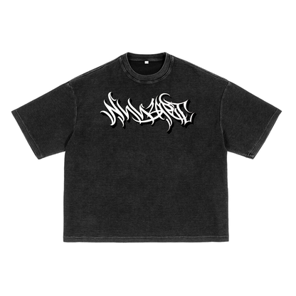 Waffle-Texture Washed Boxy Nuuz Art Graffiti Tee