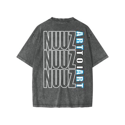 Snow Washed Youth Tee Nuuz Toi & Taiaha logo