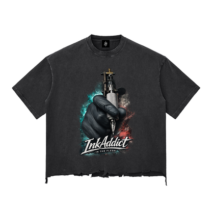 InkAddict Men’s Raw-Hem Box Tee
